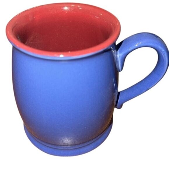 Blue & Red Ceramic Mug 10 Oz Coffee Cup By WCL Made In China Durable Modern Desi - Picture 2 of 6